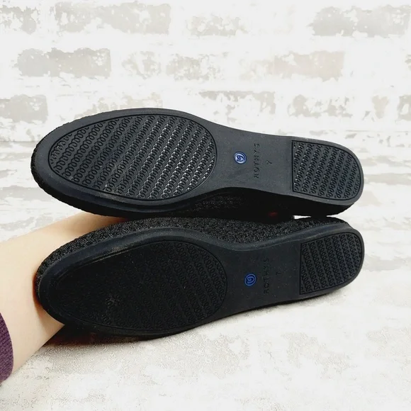 NEW Rothy's The Flat Black Knit Round Toe Slip On Loafers C865